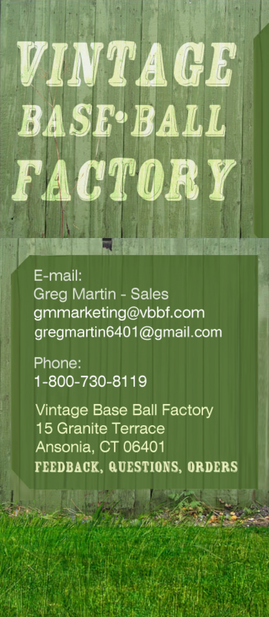 Contact Vintage Base Ball Factory